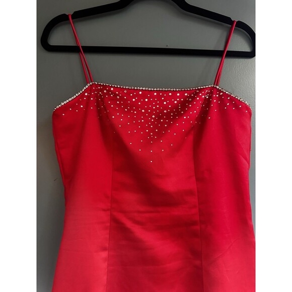 Vintage 90s Y2K Zum Zum Niki Livas Prom Gown Red Dress Rhinestone Fairy Corset 5 - Picture 3 of 11